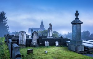 Ferndale Cemetery in the mist